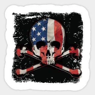 American Skull 2 Sticker